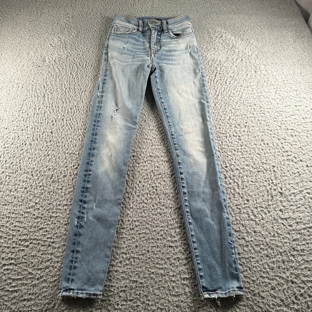 Amiri Jeans Womens 24(23 Fit) Light Wash Distressed Skinny High Rise Made In USA